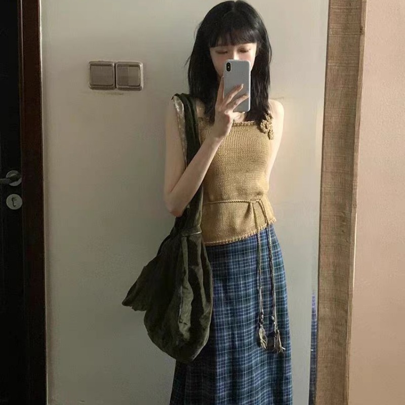簡約基礎百搭寬肩帶彈力顯瘦背心