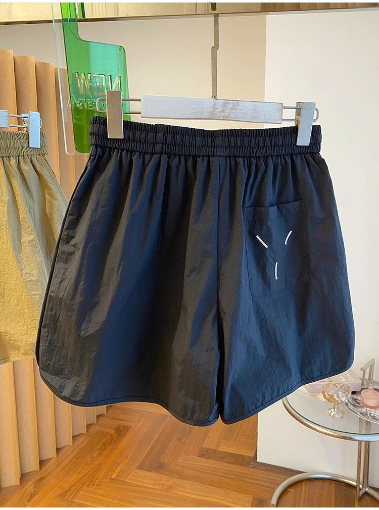 Large size 300 catties Quick-drying fabric high waist elastic waist loose sports shorts women's slightly fat wide-leg pants ins