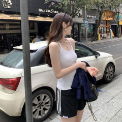 Real photos of popular pure cotton hot girl suspender vest for women 2025 summer new sexy slim fit slim inner top