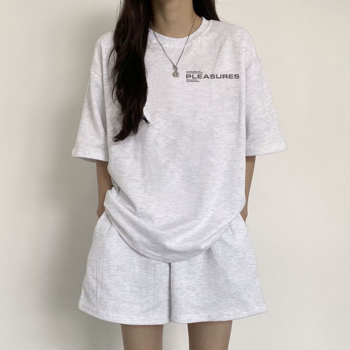 韓版運動服套裝女夏季2025新款短袖短褲校園風可愛少女跑步兩件
