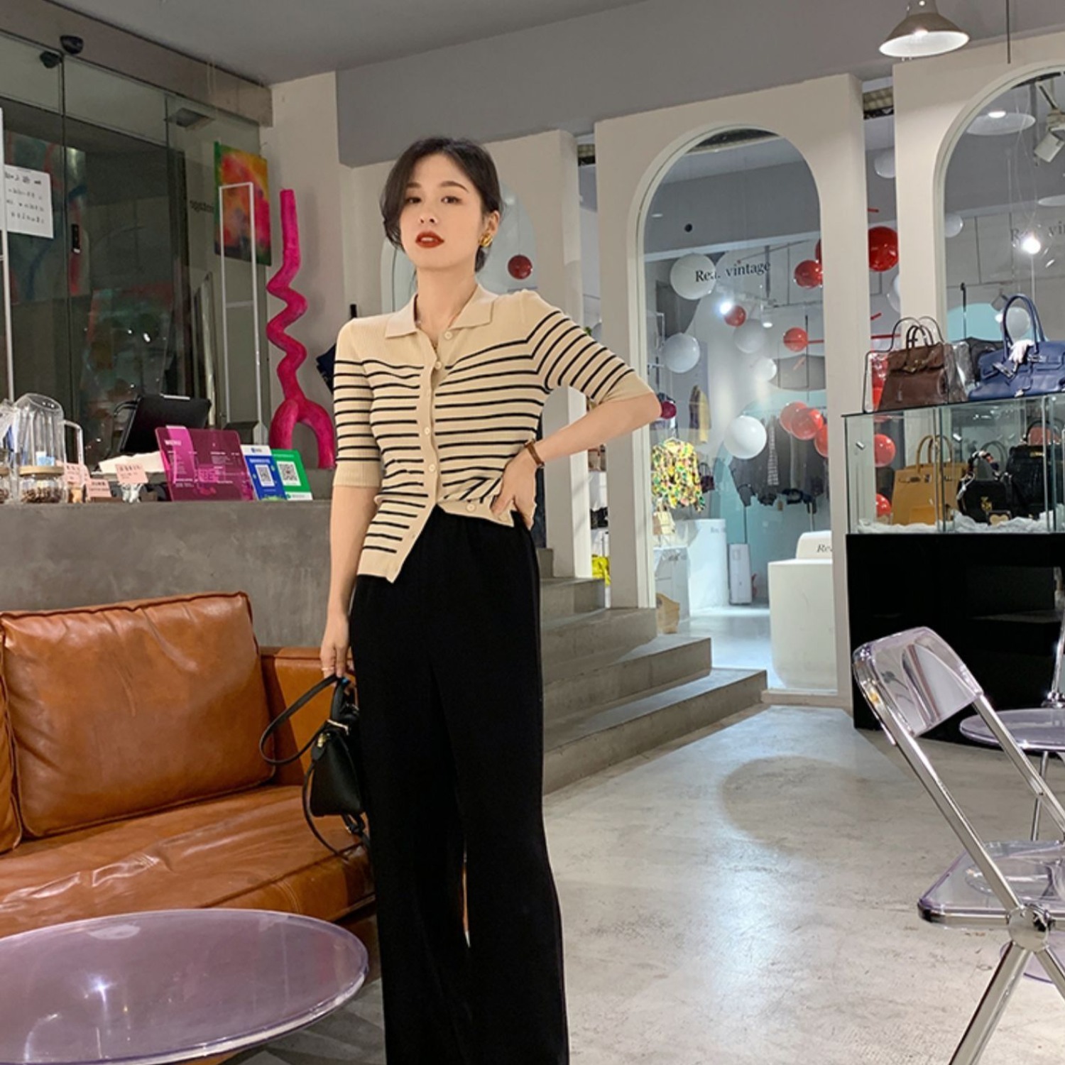 Shipped Knitted Cardigan Women's Summer 2025 New Thin Commuter Versatile Breathable Top