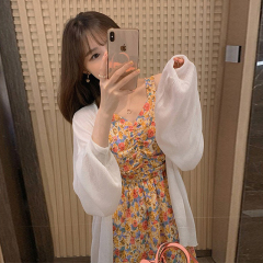 針織開衫薄款女夏季新款防曬衣小披肩搭配吊帶裙子上衣薄外套