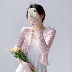 防曬針織開衫女薄款吊帶裙外搭空調罩衫夏披肩冰絲小坎肩仙氣外套