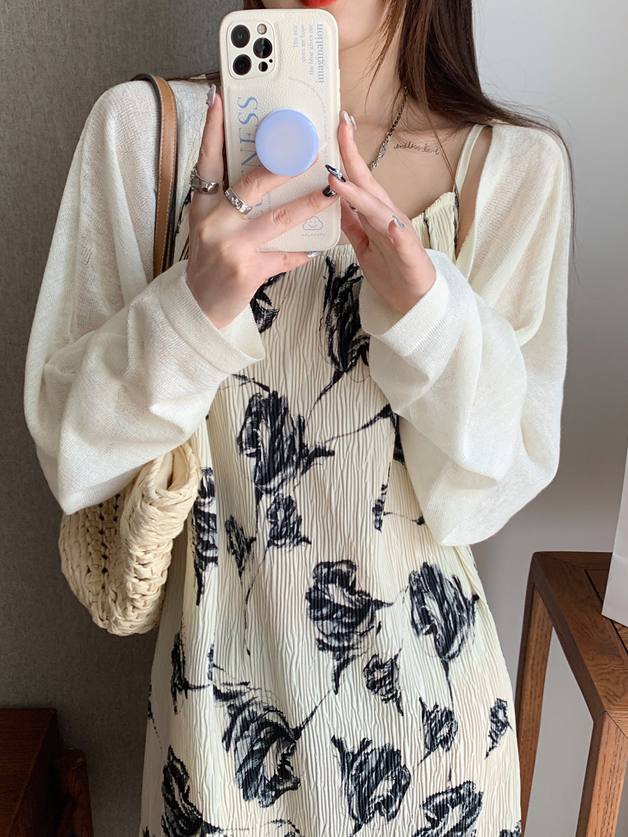 Shawl outerwear female sun protection cardigan summer thin cover shirt small vest coat short knit top air conditioning shirt 