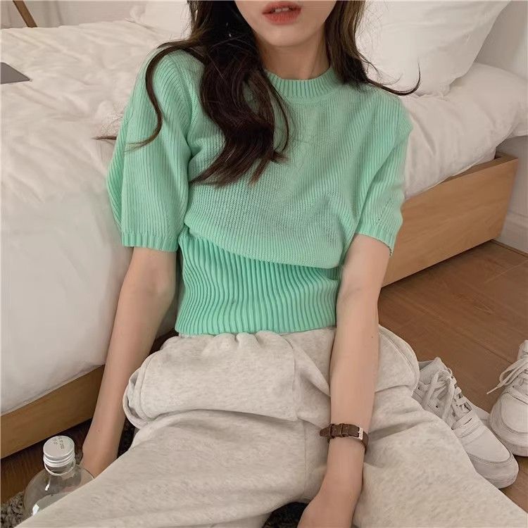 Shipped Black and white striped dress for women sweet summer casual loose pullover round neck straight T-shirt skirt