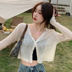 外搭開衫女薄款新款2025夏季短款針織上衣防曬罩衫吊帶外套空調衫