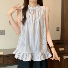 Real shot, large size fat MM Korean sweet, simple and versatile loose sleeveless vest top