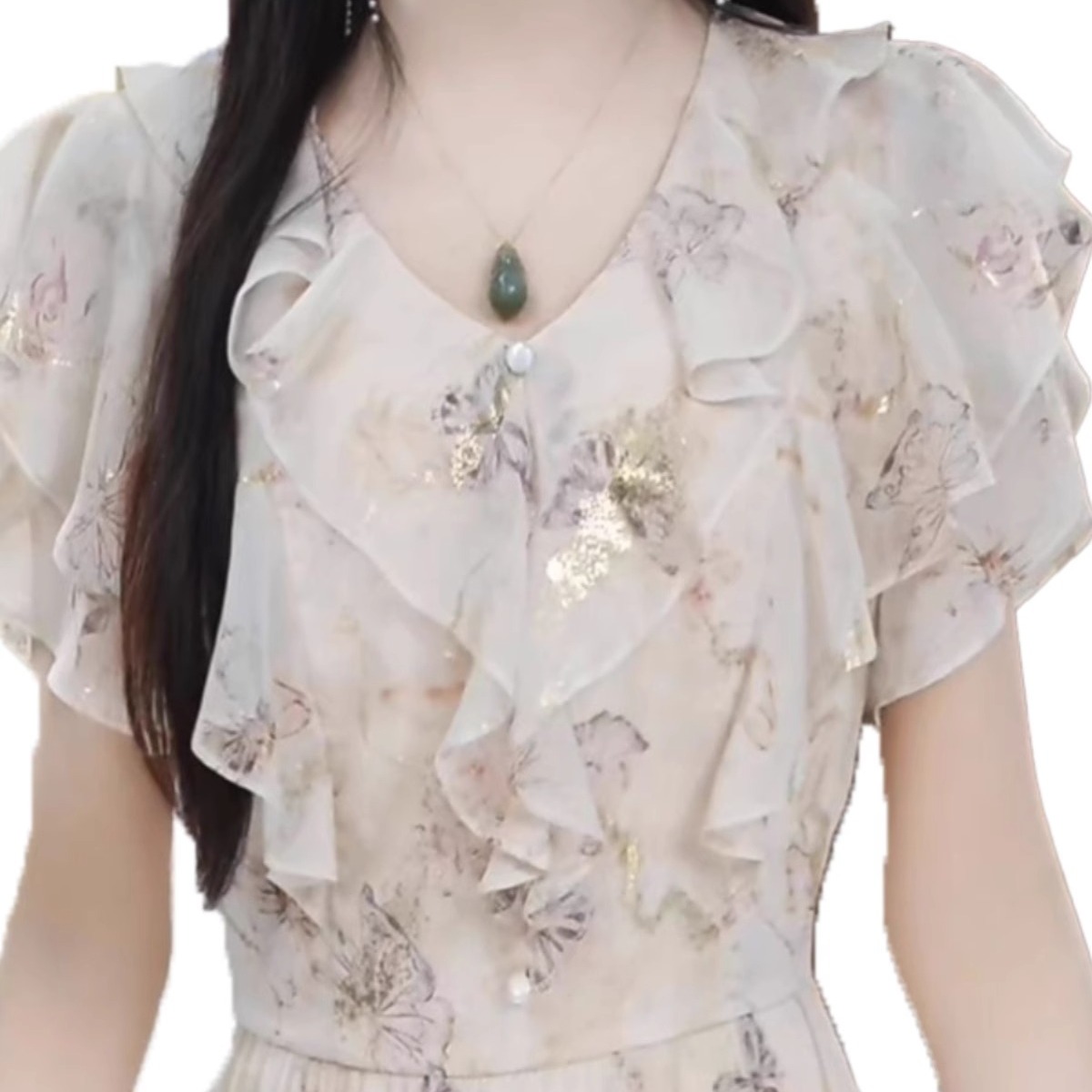 Small fragrance style dress 2025 summer new slim fit slim and thin flesh covering style fashionable light luxury A-line skirt super fairy