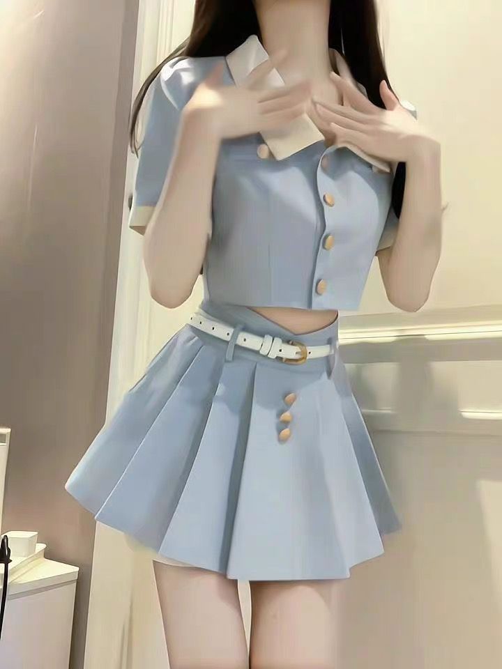 New Chinese-style shirt for women in summer short-sleeved temperament hollow top design nichempainted two-piece set
