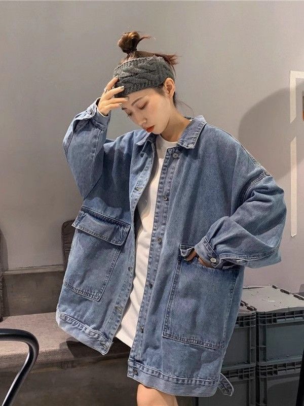 Spring and Autumn 2025 new Korean version versatile loose denim jacket women's retro Hong Kong top student early autumn trend