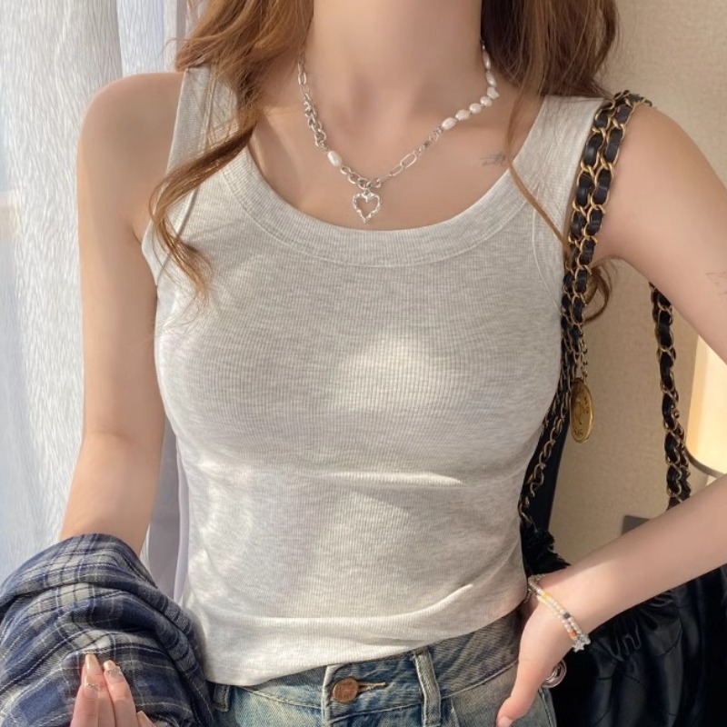 Official picture sleeveless I-shaped vest for women 2025 summer trendy outside and inside out dress beautiful back integrated Korean top