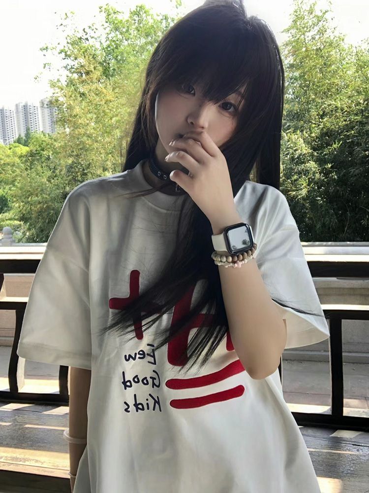 2025 summer thorns pure cotton 210g combed tight short-sleeved T-shirt for women