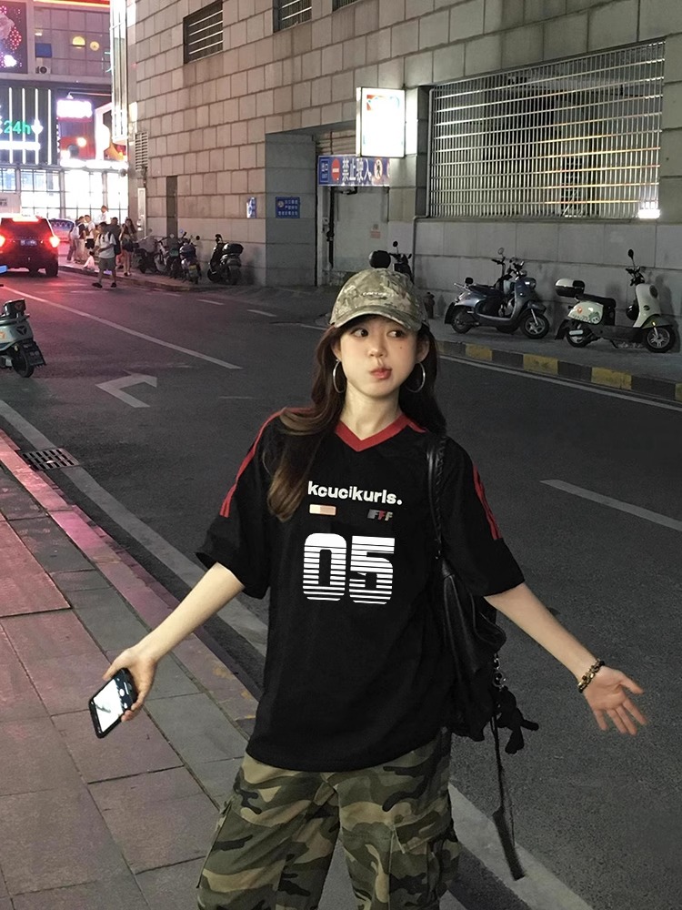 Original method of pure cotton 220g 19 pieces of wool + super cool touch, loose three-bar short-sleeved T-shirt for women