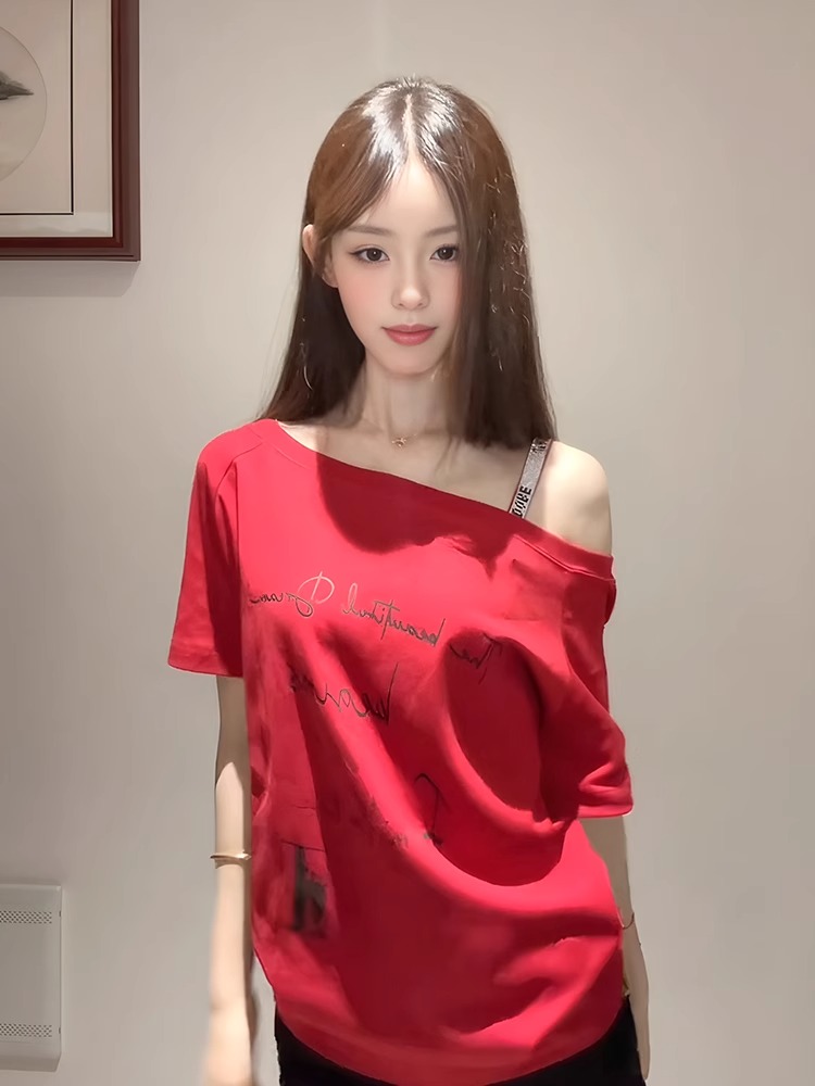 Ice porcelain cotton 32 original pure cotton pull holder 200g 95 cotton 5 spandex super smooth and off-shoulder short-sleeved T-shirt for women