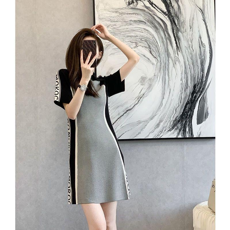 Summer 2025 new French waist-hugging and slim design niche Hepburn style small girl POLO dress