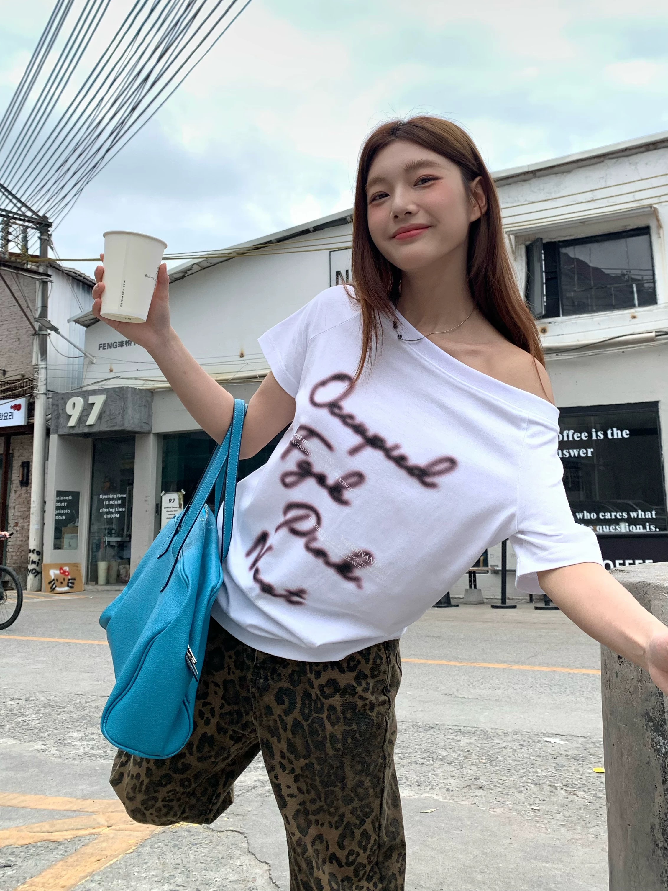 Original fabric ice porcelain cotton 32 pure cotton pull holder 200g 95 cotton 5 spandex sliding off-shoulder short-sleeved T-shirt for women