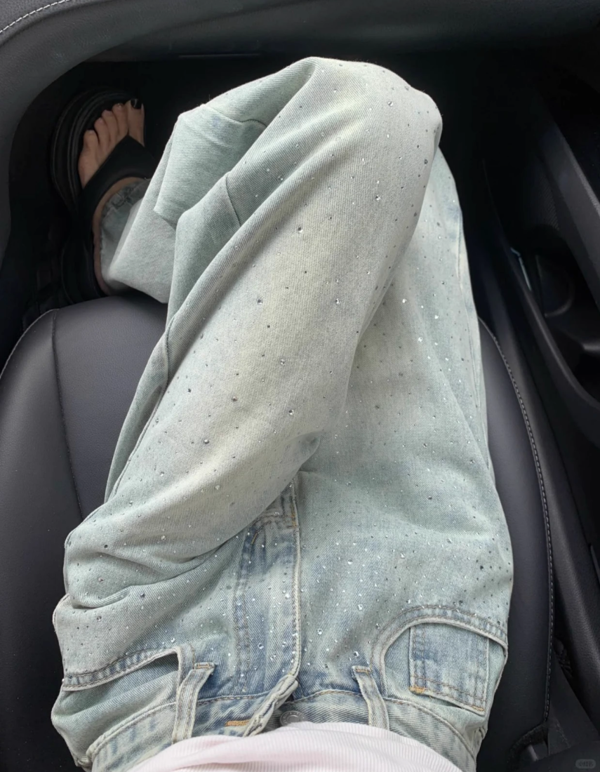 Design-in-the-colored jeans for women in spring slimming pants for high waist straight-leg pants loose wide-leg pants floor-slim trousers