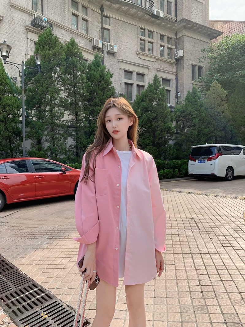Design contrasting color sunscreen shirt for women summer 2025 new fashion niche loose Korean style shirt jacket ins trendy
