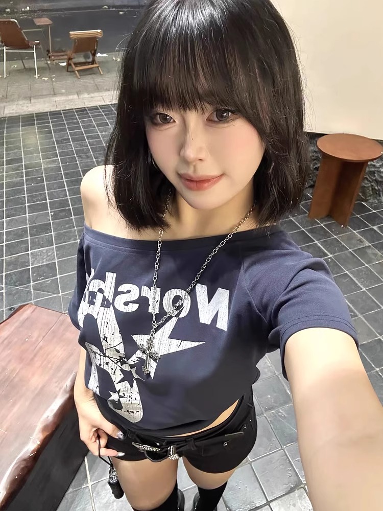 Ice porcelain cotton 32 original pure cotton pull holder 200g 95 cotton 5 spandex super smooth and off-shoulder short-sleeved T-shirt for women