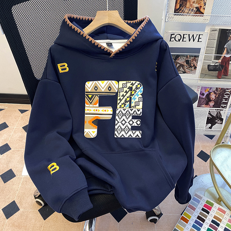 Real photo pure cotton Hua cotton composite milk silk sweatshirt for women's thin 2025 early spring new hooded long-sleeved T-shirt top