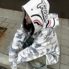 Towel embroidery + CVC food maohua cotton composite milk silk 320 grams extra large size 300 catties jacket