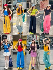 林詩琦NICKIDAILY夏日調色盤！冰絲撞色邊百搭顯白T恤吊帶系列