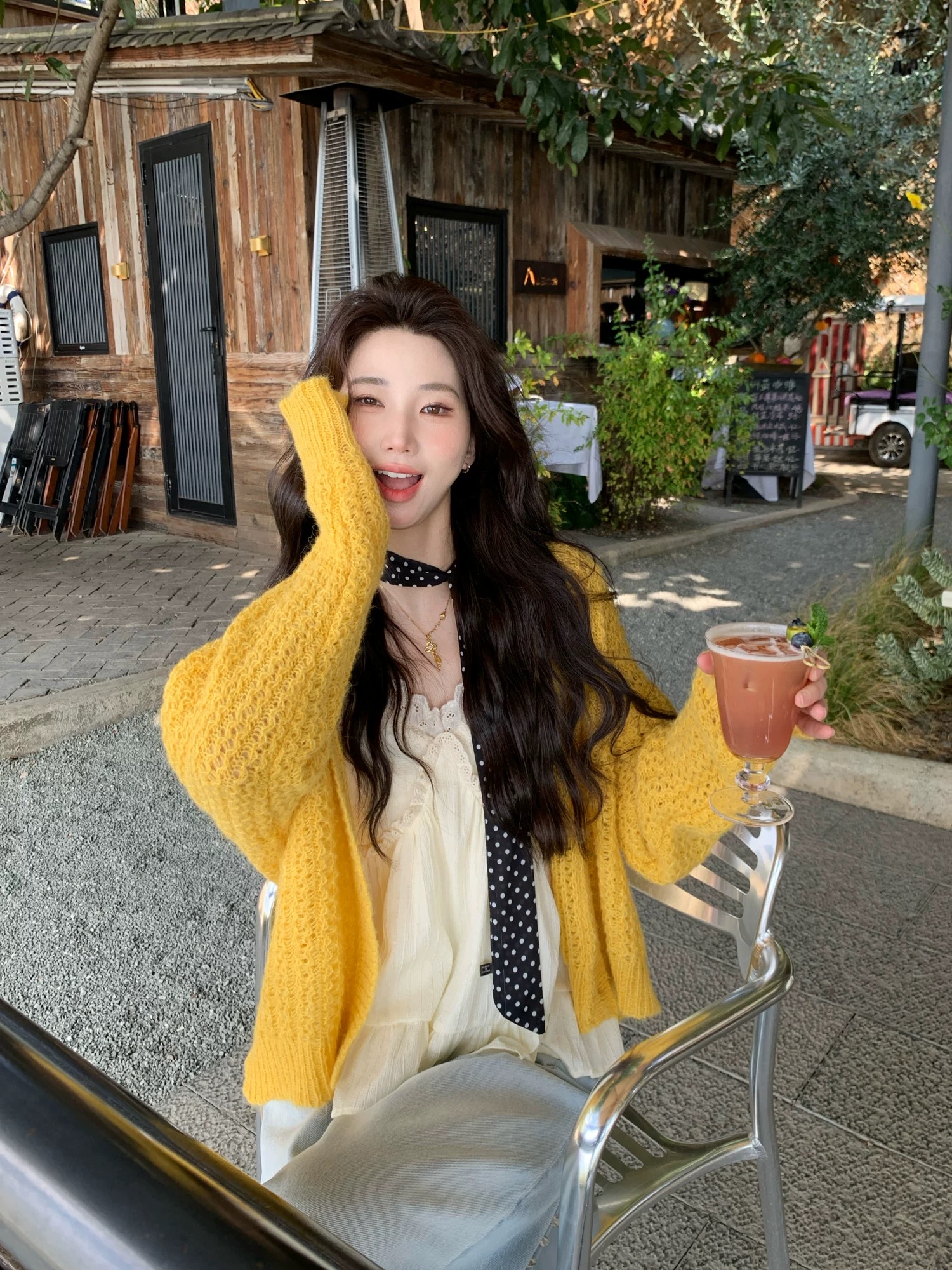 Berry 喜你而歡大龐定製 V領寬鬆三色慵懶毛衣開衫女顯瘦針織外套
