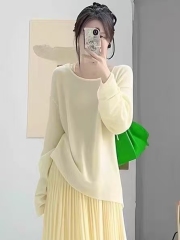 鏤空針織罩衫2025春季新款女裝打底衫內搭韓系多巴胺穿搭上衣