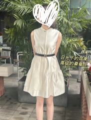 French Fashion Versatile Sleeveless Dress Women Summer Graceful Casual Loose Design Round Neck Straight Tube Back Short Skirt 