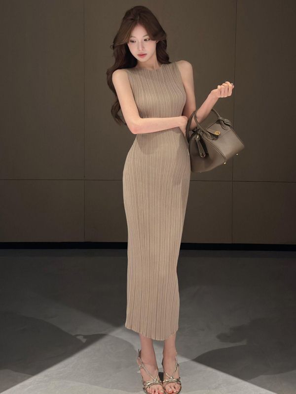 Spot Kasugabe summer temperament slim sleeveless dress 0766