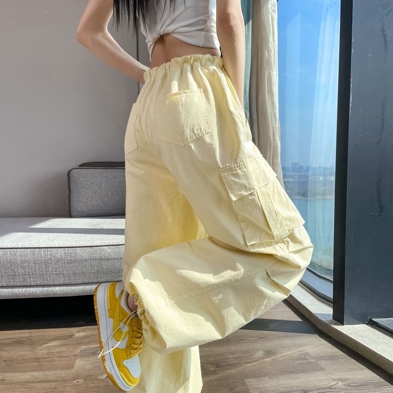 Real photos spot quick-drying pants for women in 2025 summer thin high waist wide legs two-wear Harlen sports pants