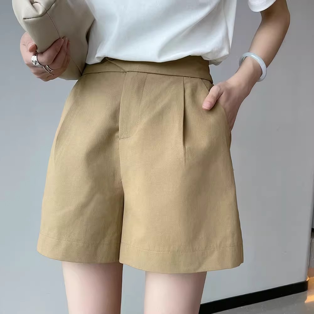 特大碼300斤日系小格子短褲女夏鬆緊腰寬鬆闊腿褲
