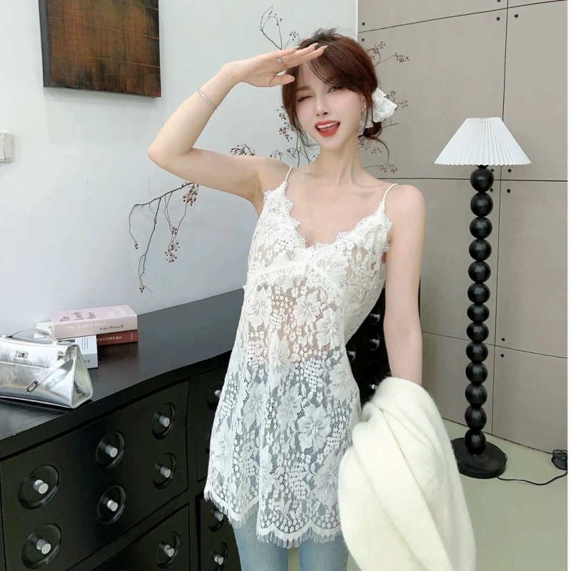 All-match lace layered suspender vest bottom shirt underwear