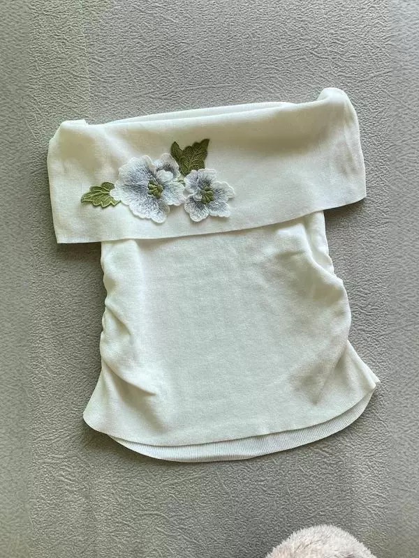 Shenzhen Nanyou high-end women's Chinese-style beautiful flower design niche and versatile high-end slim strap top
