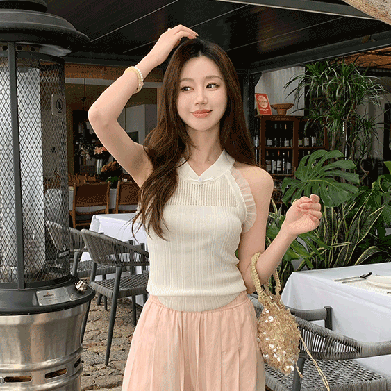 新中式盤扣蕾絲拼接小背心針織打底上衣夏季新款女裝修身T恤