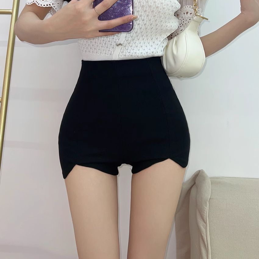 黑色高腰短褲女夏外穿彈力緊身包臀休閒褲辣妹打底熱褲