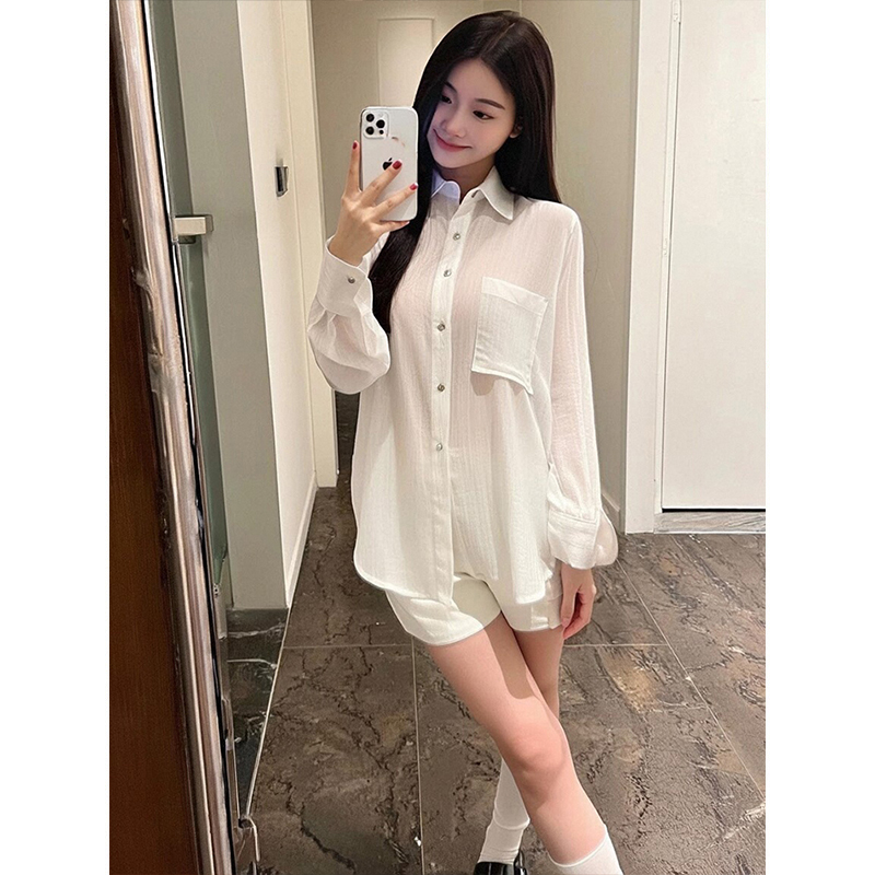 Real photo - Women's 2025 summer loose and relaxed casual sunscreen shirt long-sleeved top