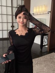 Real-life shots and real-price spring and summer new pure hot girl-style sexy lace spliced ​​knitted inner slim T-shirt top