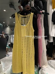 GUNAIER25 spring and summer new design sense Korean hollow atmosphere knitted suspender vest skirt layered