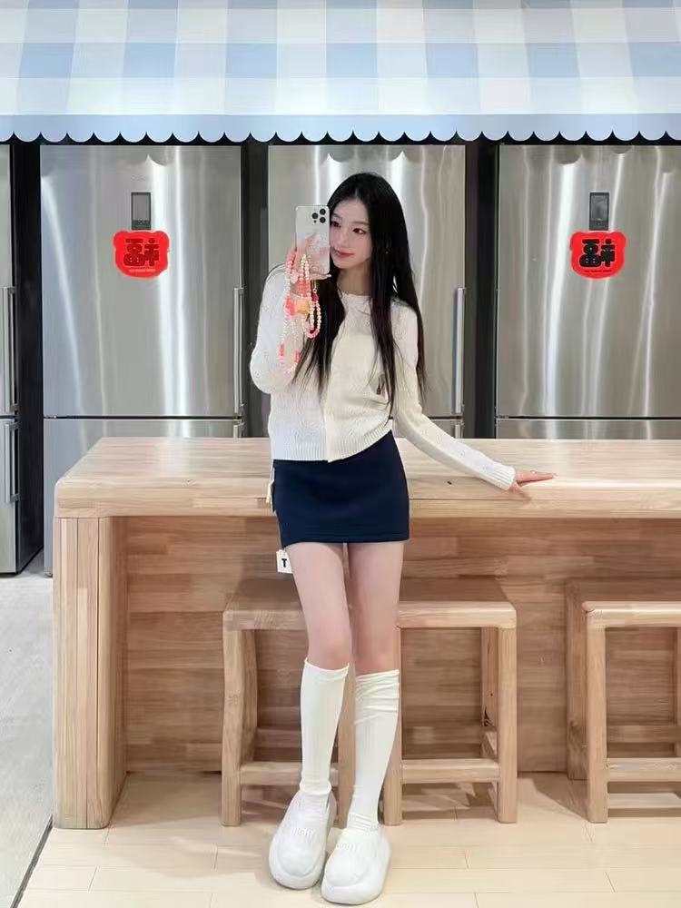 Hollow design knitted cardigan lace short spring and summer Korean version spring and autumn new retro top thin lace collar