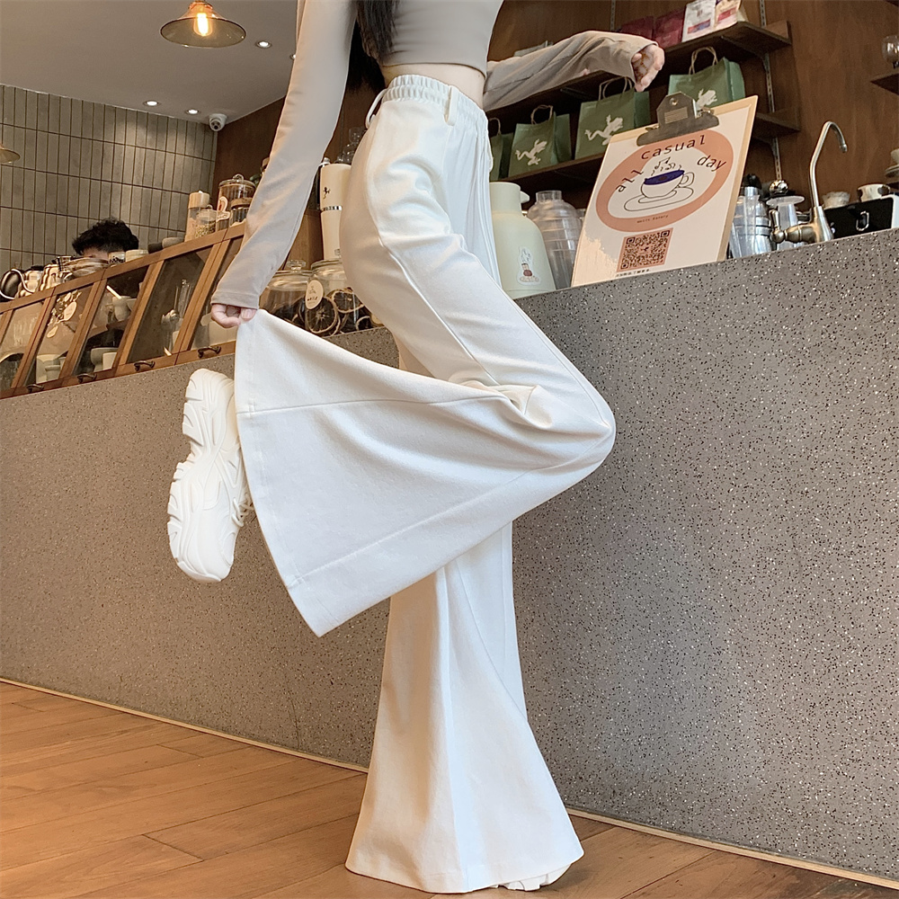 Spring new spring style big horn wide-leg high waist drooping versatile casual sports pants