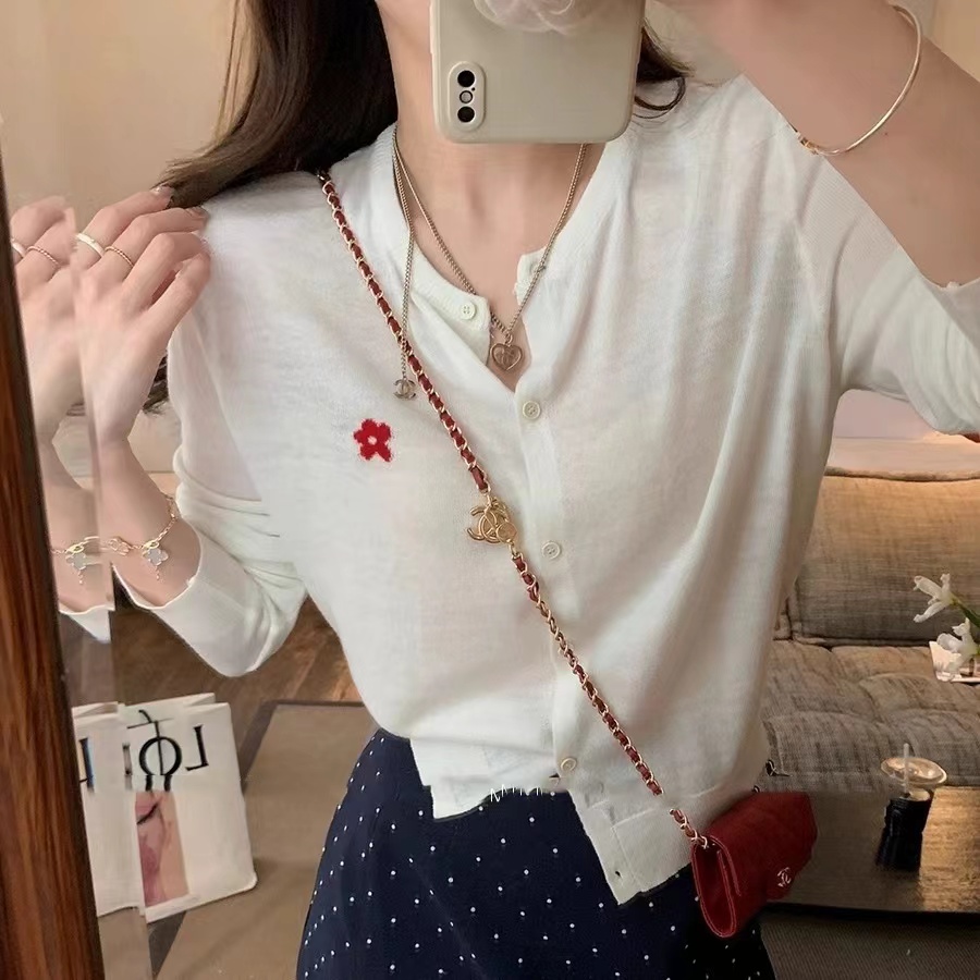 MUKOK A flower~ Thin ultra-fine wool knitted cardigan soft skin-friendly sunscreen air conditioner shirt