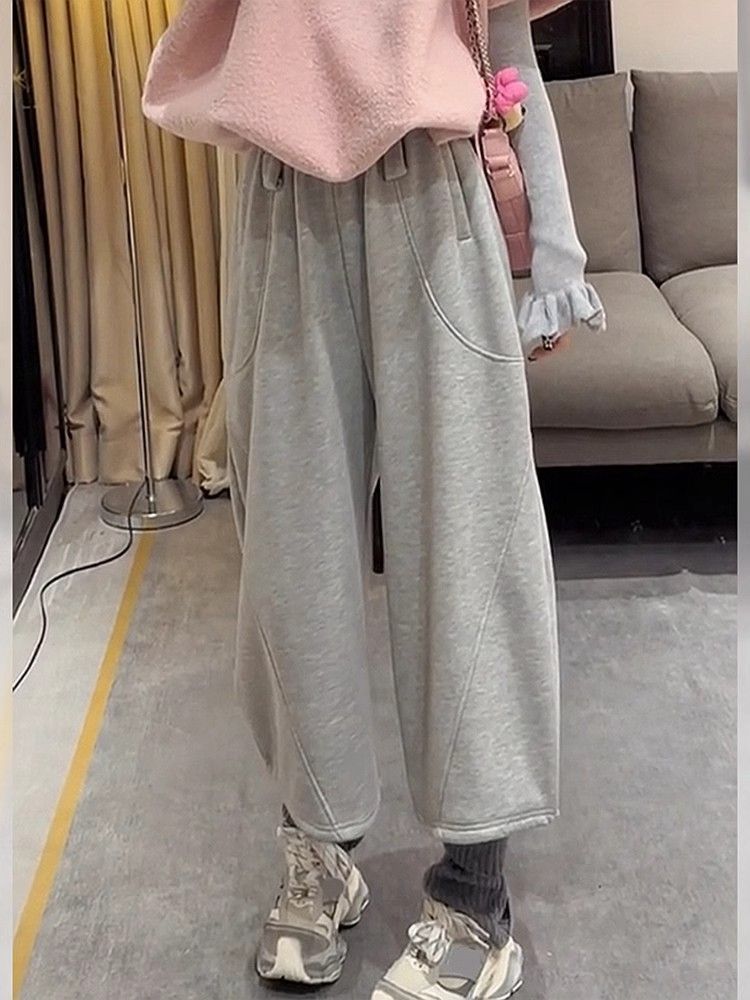 Women's Korean style elastic waist-shaped casual pants for women's spring 2025 new versatile slimming pinnie pants