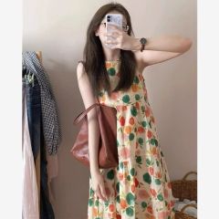 Pamine sleeveless dress for women in summer 2025 new French sweet seaside vacation style floral vest suspender skirt