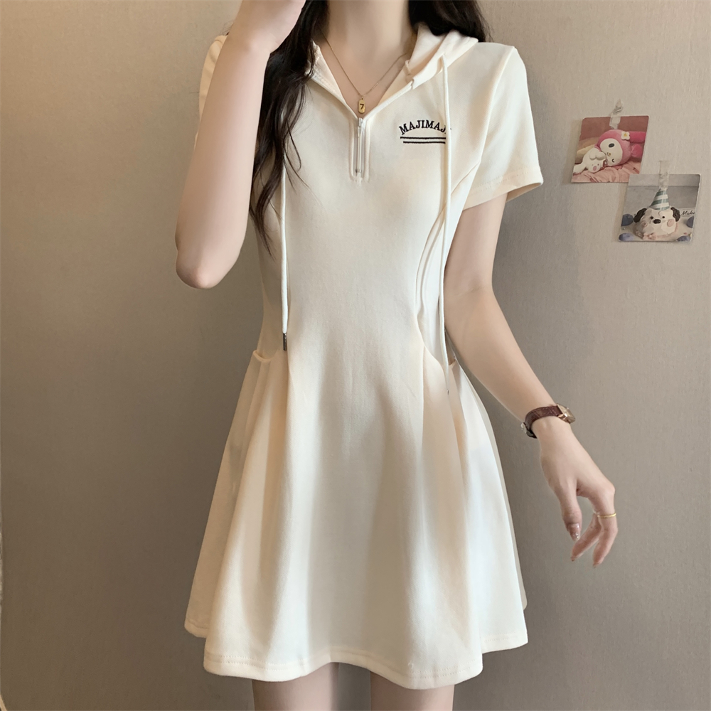 Embroidered letter dress for women