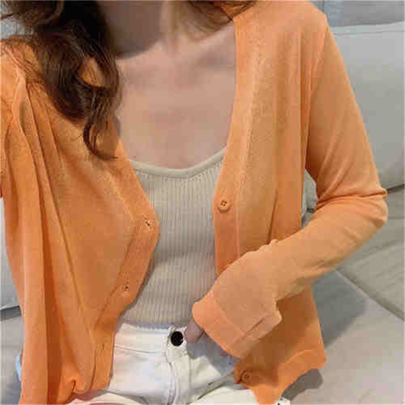 Multi-colored cold knitted sunscreen clothes for women casual cardigan jacket thin temperament top leads the new fashion trend