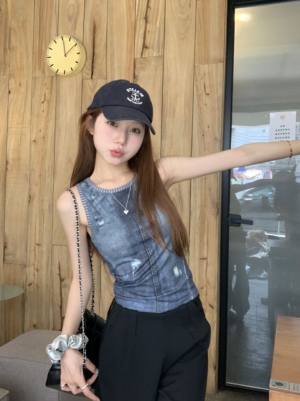 Real photos of salt-type printed tie-dye vest women's top suspender vest without spring and summer