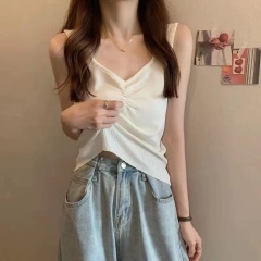 冰絲吊帶背心女夏新款外穿針織無袖恤寬鬆打底上衣潮