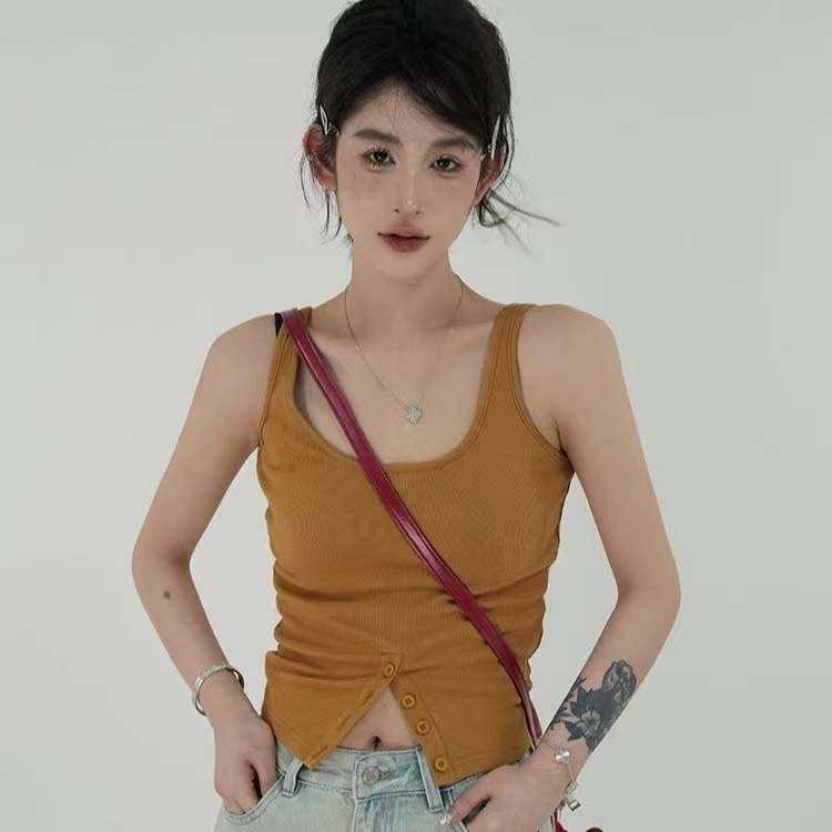 U-neck inner strap vest new summer hot girl versatile slim fit outside top trendy