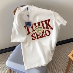 Korean version of summer short-sleeved women's T-shirt ins versatile new loose letter printed couple tops trendy